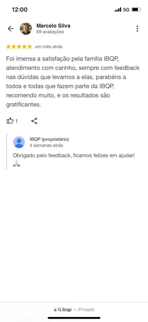 Mensagem de aluno