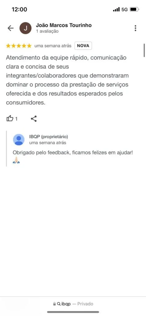 Mensagem de aluno